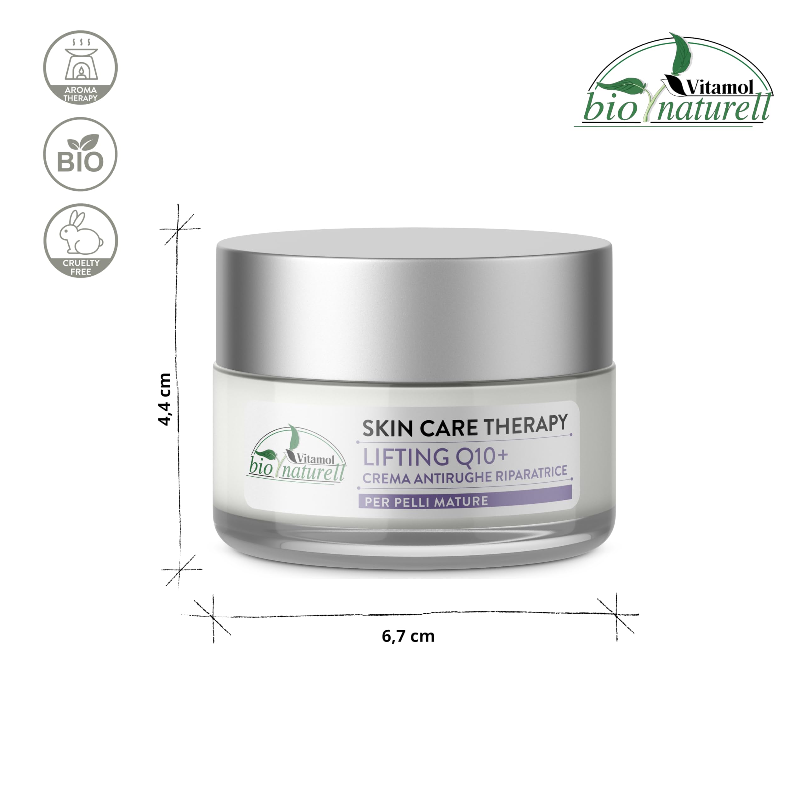 Vitamol Bio Naturell Lifting Q10+ Crème pour le visage anti-rides réparatrice pour peaux matures 50 ml