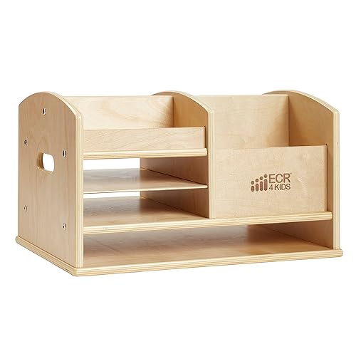 ECR4Kids Centro de almacenamiento de suministros de mesa, organizador para profesores, natural