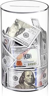 Clear Piggy Bank for Adults/Kids, Acrylic Unopenable Money Box for Cash Coin Saving, Must Break to Open, Money Saving Jar for Adults Boys Girls, Size 6