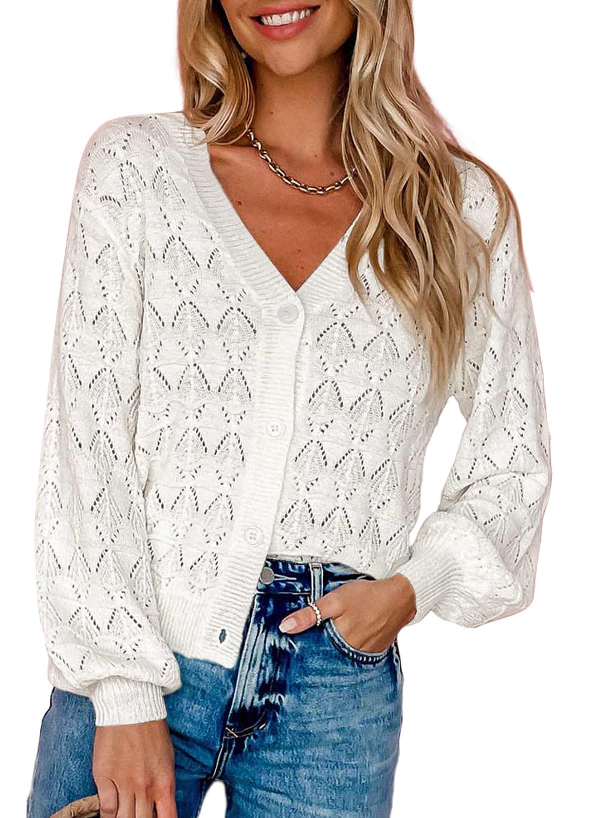Dokotoo Damen Bluse Rundhals Flügelärmel T-Shirt Sommer Spit