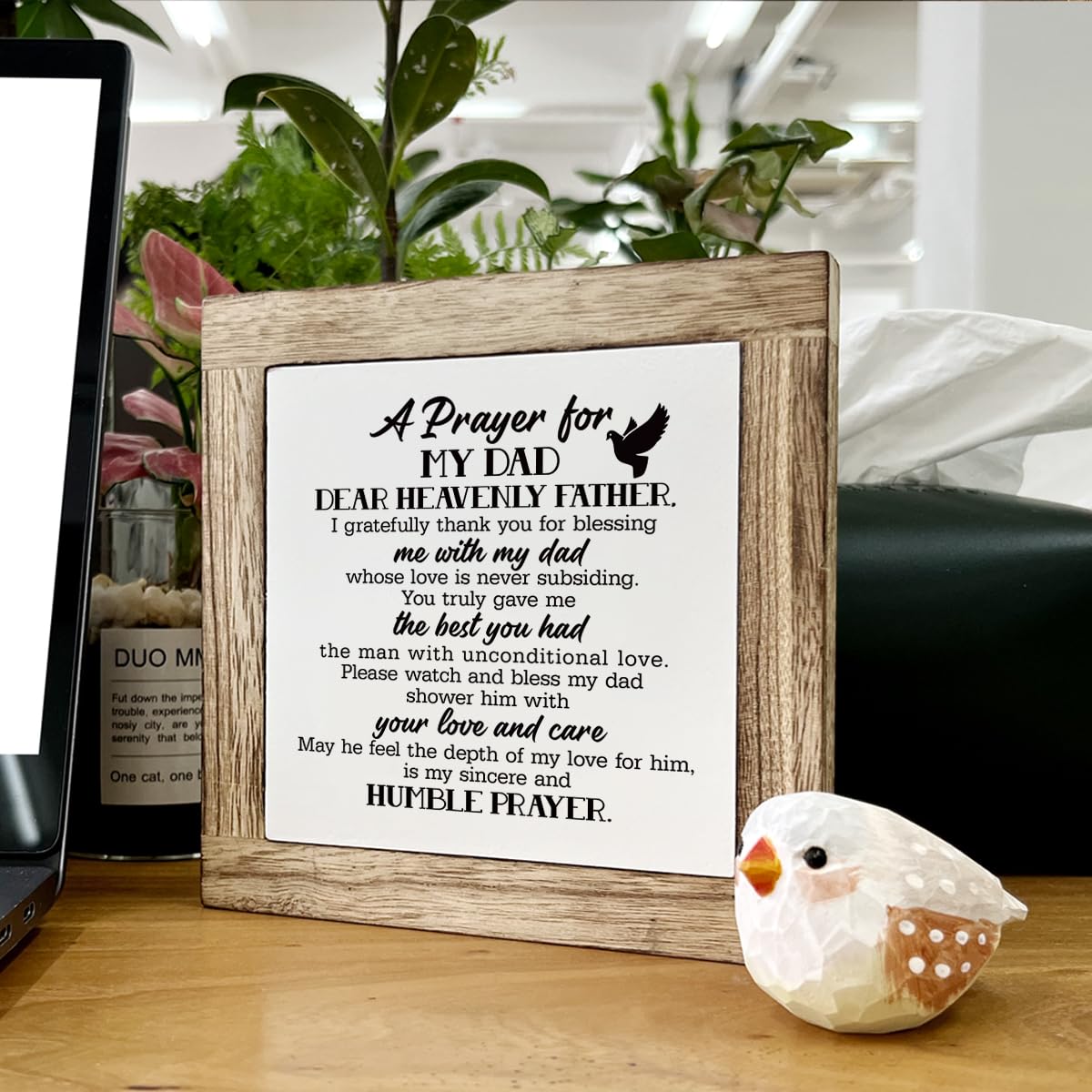 Rustic Wood Plaque Sign For Dad - "You'll Always Be My Dad And My Hero" - Farmhouse Wall Decor From Daughter