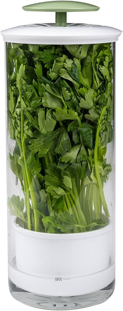 Goodful Herb Keeper Preserver, Designed for Optimum Breathable Airflow for Maximum Freshness, Water Line Ensures the Use of the Right Amount of Water, Stores in your Refrigerator