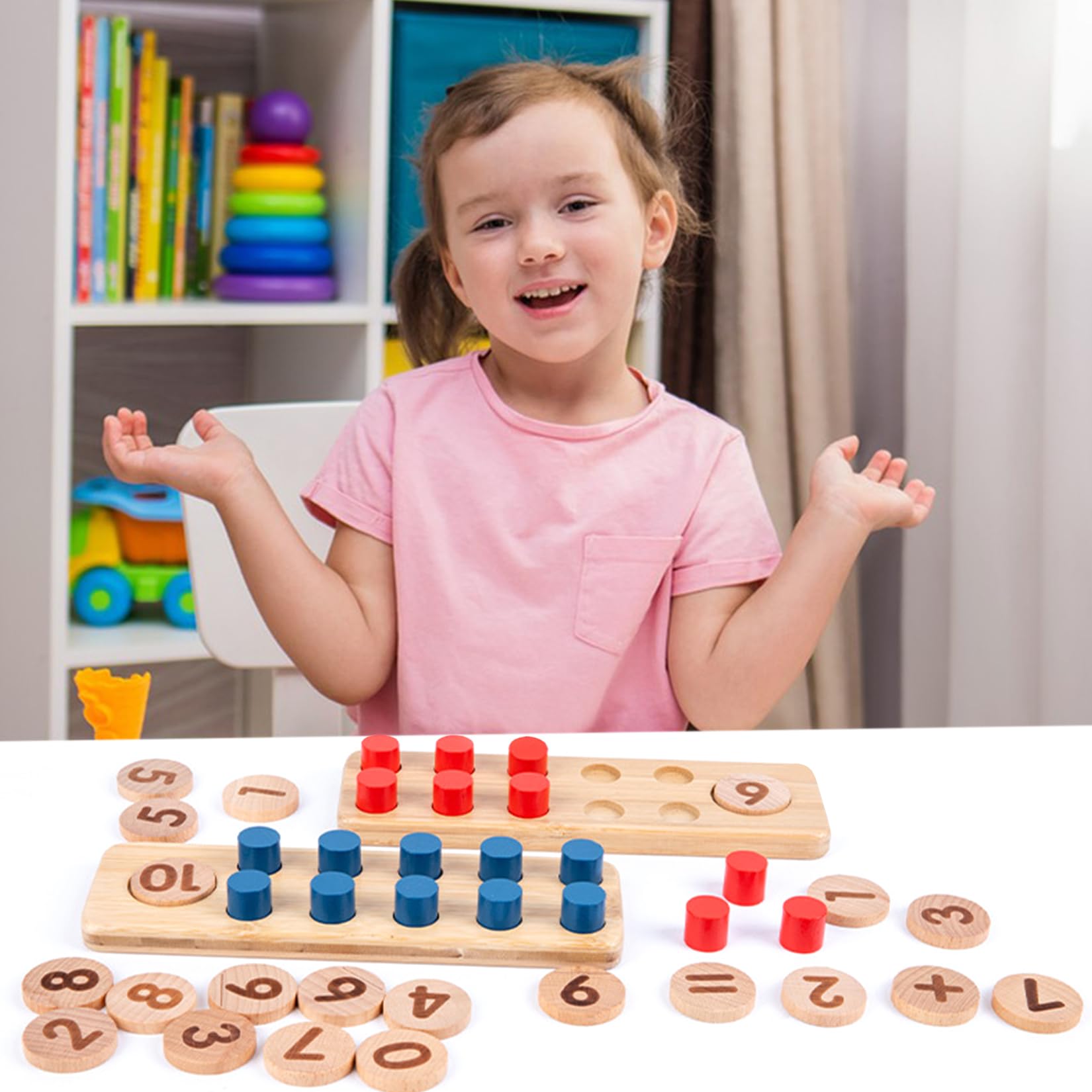 Montessori Spielzeug Intuitibrix Aus Zahlen Lernen Holzspielzeug Addition Und Subtraktion Innerhalb Von 20 Mit Aufbewahrungstasche Für Kinder Ab 2 3 4 5 6 Jahre
