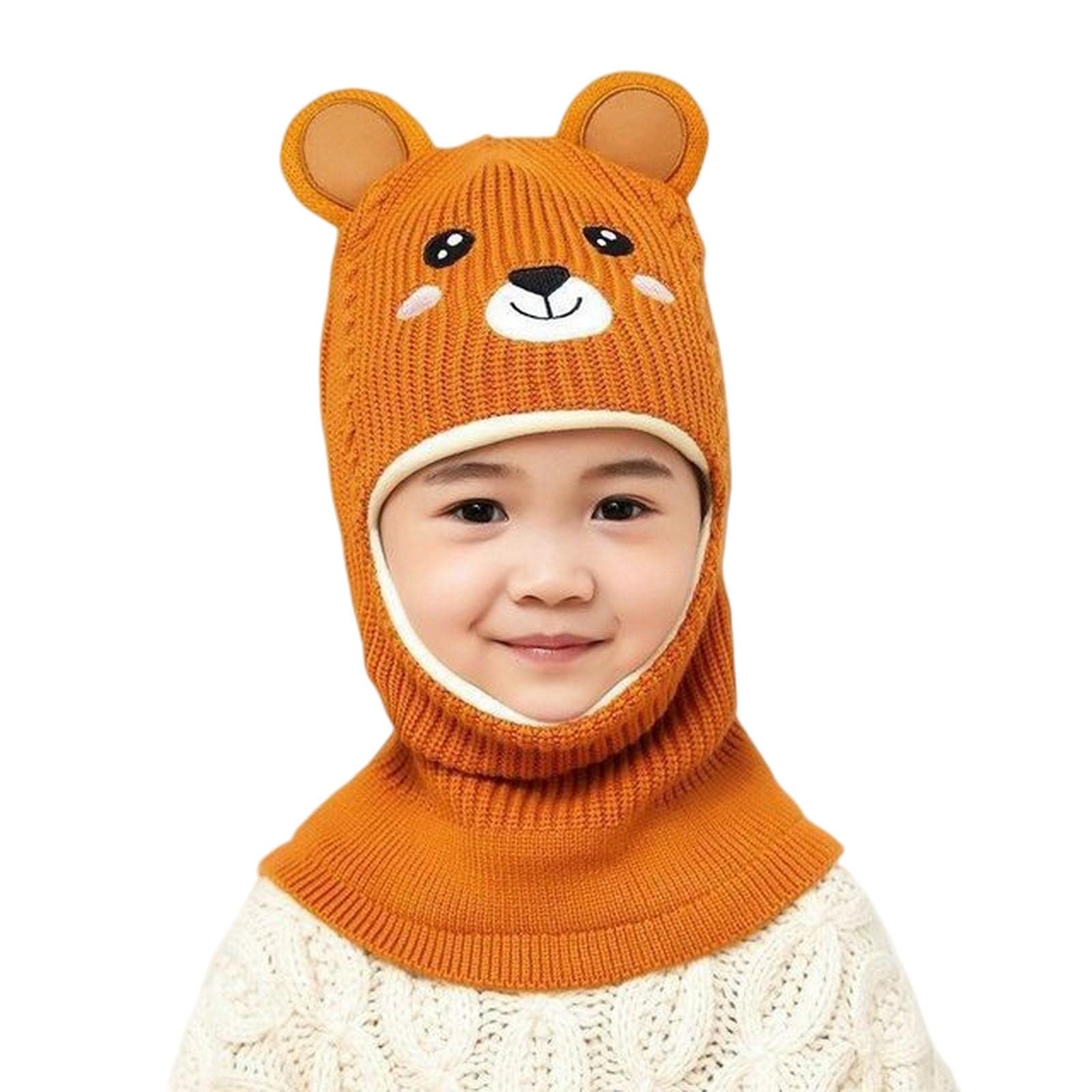 Invierno Niño Gorra Niña Sombrero Infantil Invierno Velvet Bola Capa De Orejas para Niños Autumn Dot Hat Cuello Capítulo Capografía De Fotografía para Niños Y Niñas-Picture,One Size