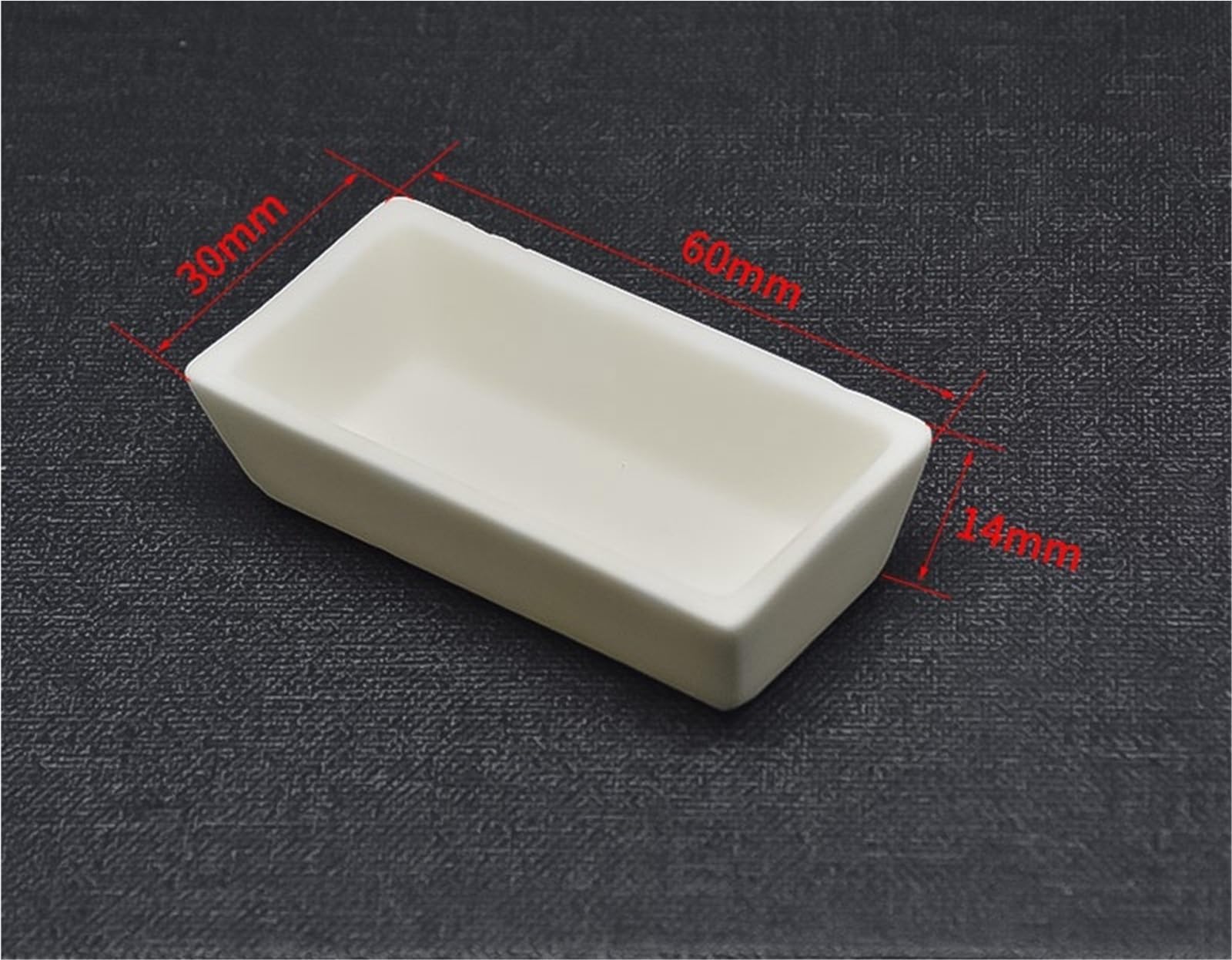 Chemische Laborausrüstung Rohrofen trapez Korundtiegel Laborporzellan-Verbrennungsboot ohne Deckel Schmelztiegel(60x30x14)