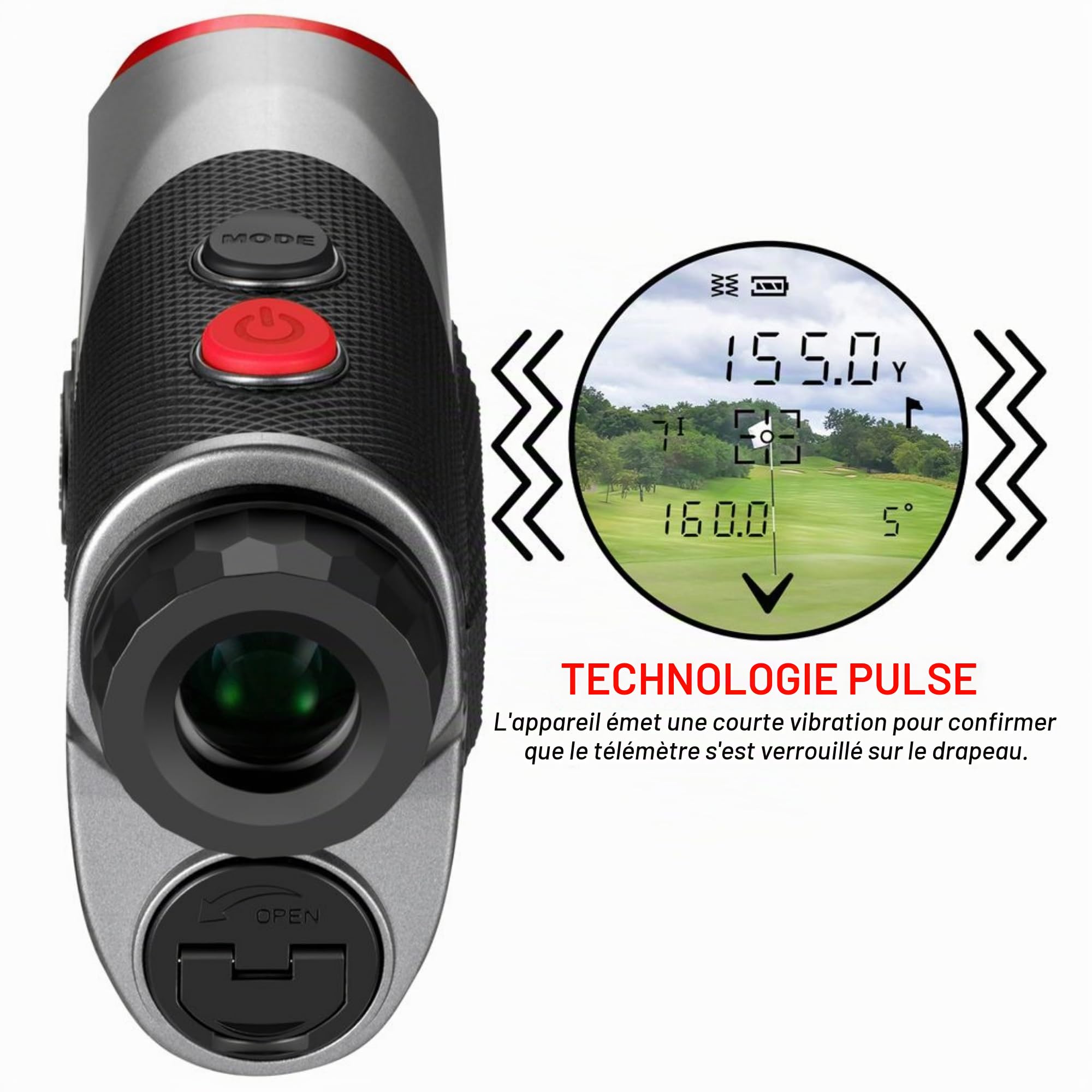 Callaway 350 Pro Slope Laser Télémètre de golf Gris/rouge