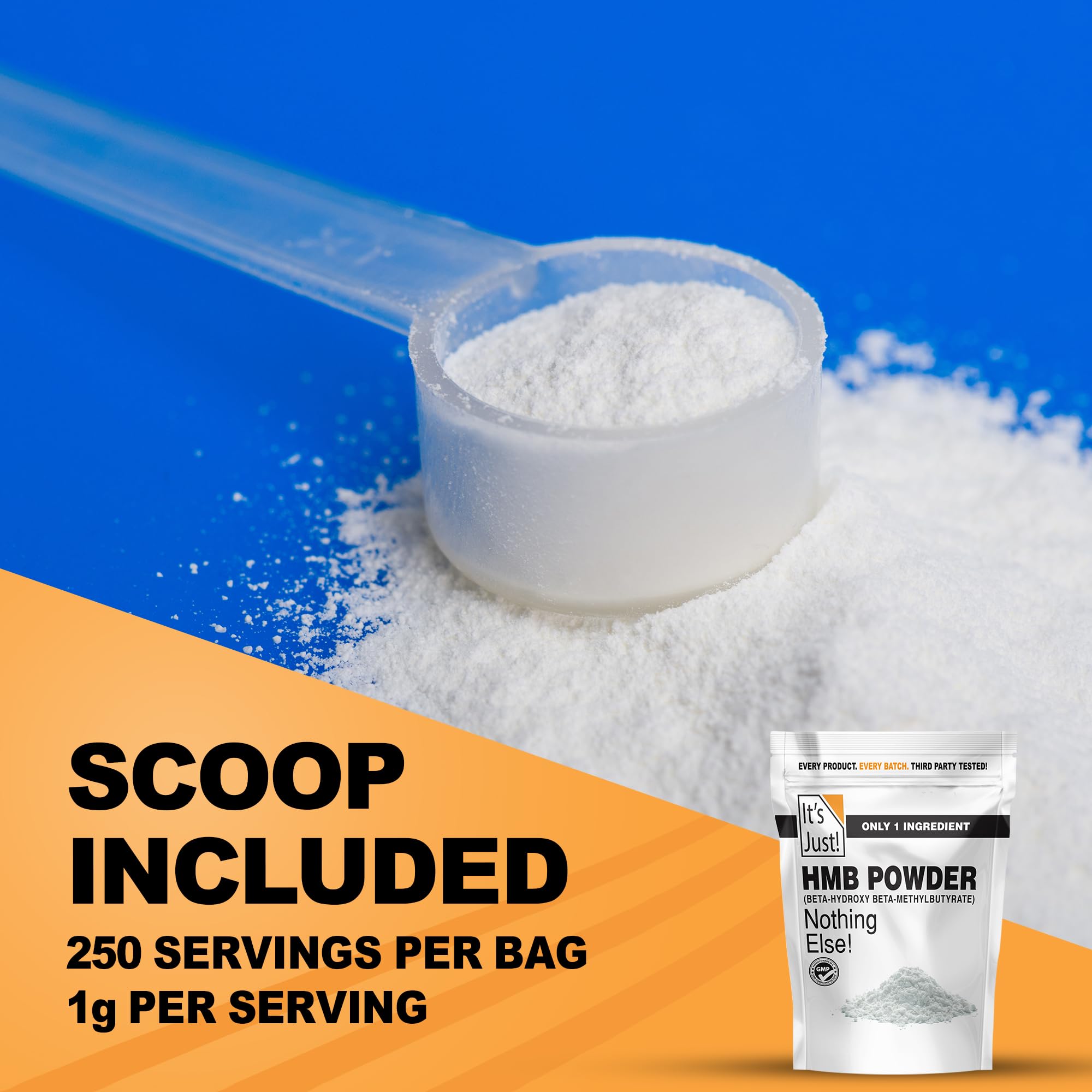 It's Just! - HMB Powder, Beta-Hydroxy Beta-Methylbutyrate, Unflavored, 250g — Amazon image 4