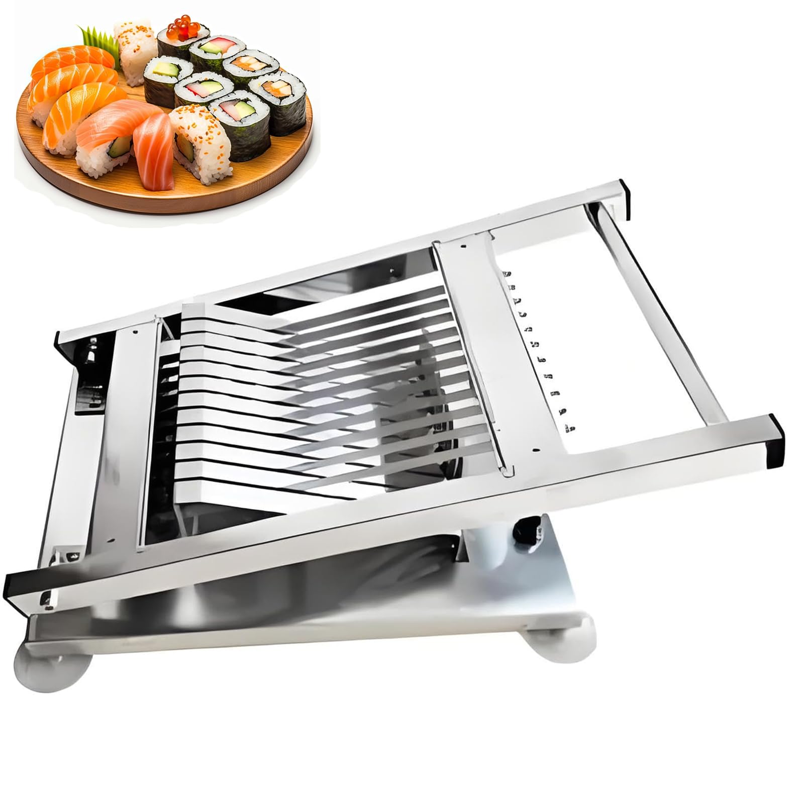 Tagliatrice del rotolo del sushi, taglierina dell'acciaio inossidabile per i segmenti anche