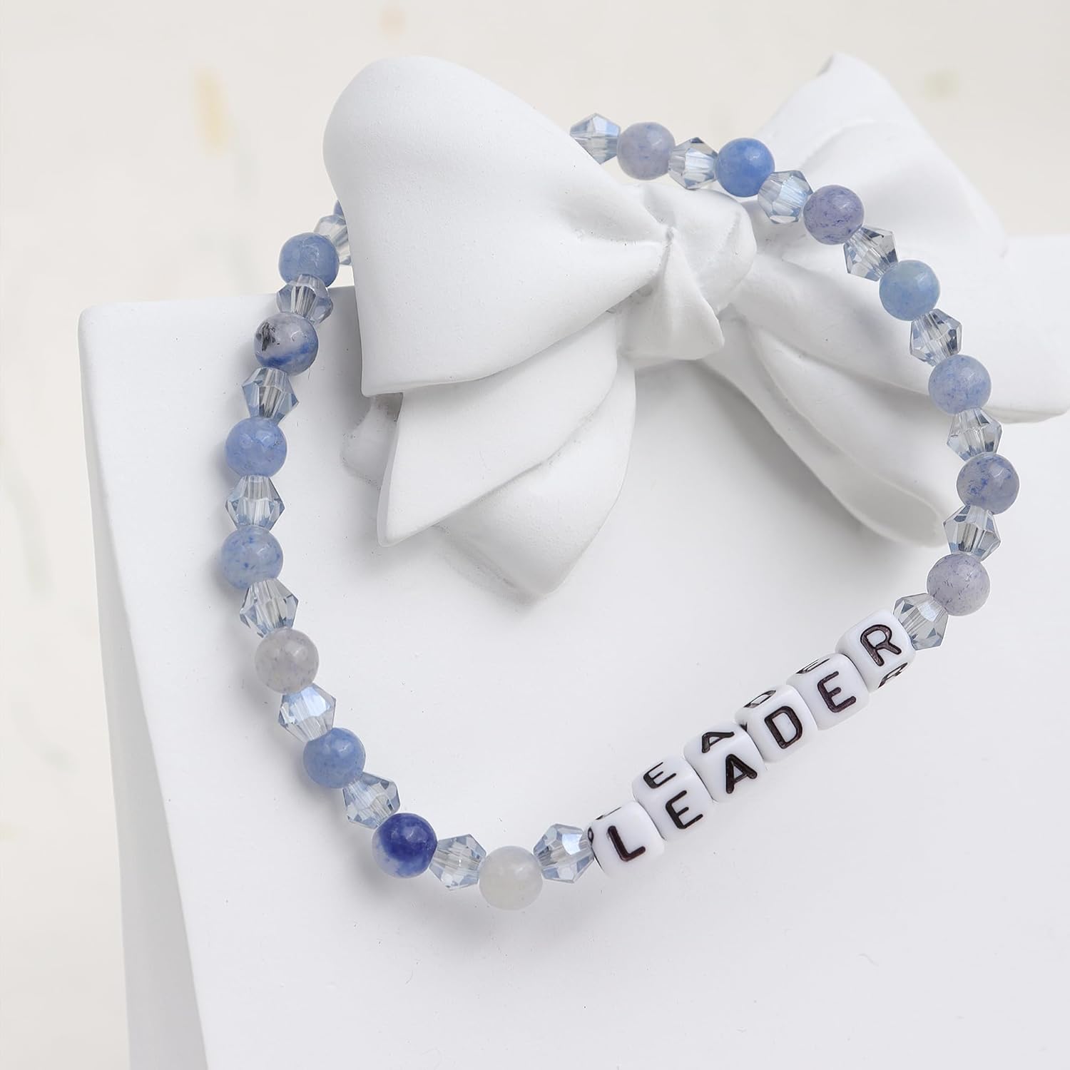 Inspirational Beaded Stretch Bracelets for Women, Stackable Stone Bead Ball Bracelet - Image 6