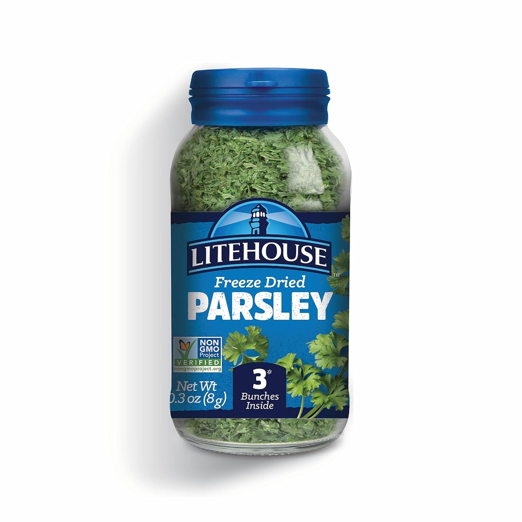 Litehouse Freeze Dried Parsley - Substitute for Fresh Parsley, Jar Equal to 3 Fresh Bunches, Seasoning for Food, Non-GMO, Gluten-Free - 0.30 Ounce