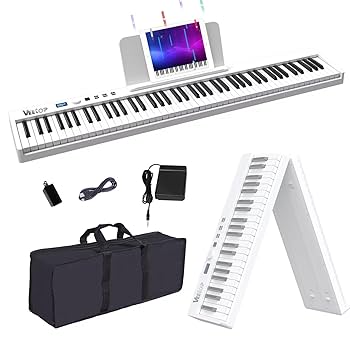 Longeye 電子ピアノ 白 88鍵盤 折り畳み式 充電型 ペダル付属 Amazon | 【音質アップ 折り畳み式】 Longeye 電子ピアノ 88鍵盤