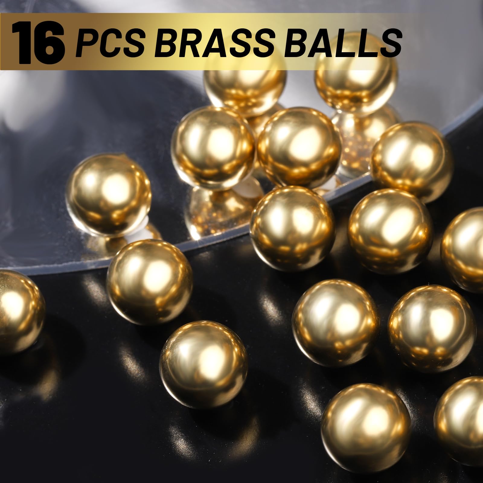 16 pcs 1/2” Precision Solid Brass Bearing Balls, Brass Balls -3 16 pcs 1/2” Precision Solid Brass Bearing Balls, Brass Balls -3
