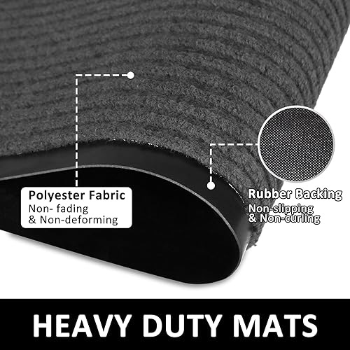 Miniatura 4 de Neiza Paquete de 2 tapetes para puerta delantera, interiores y exteriores, 30 x 17 pulgadas, tapetes de bienvenida de perfil bajo para raspaduras de