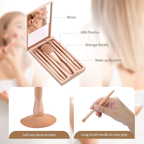 Miniatura 6 de Juego de brochas de maquillaje de viaje, pinceles de maquillaje de tamaño de viaje, juego de brochas de maquillaje de viaje, estuche de viaje de