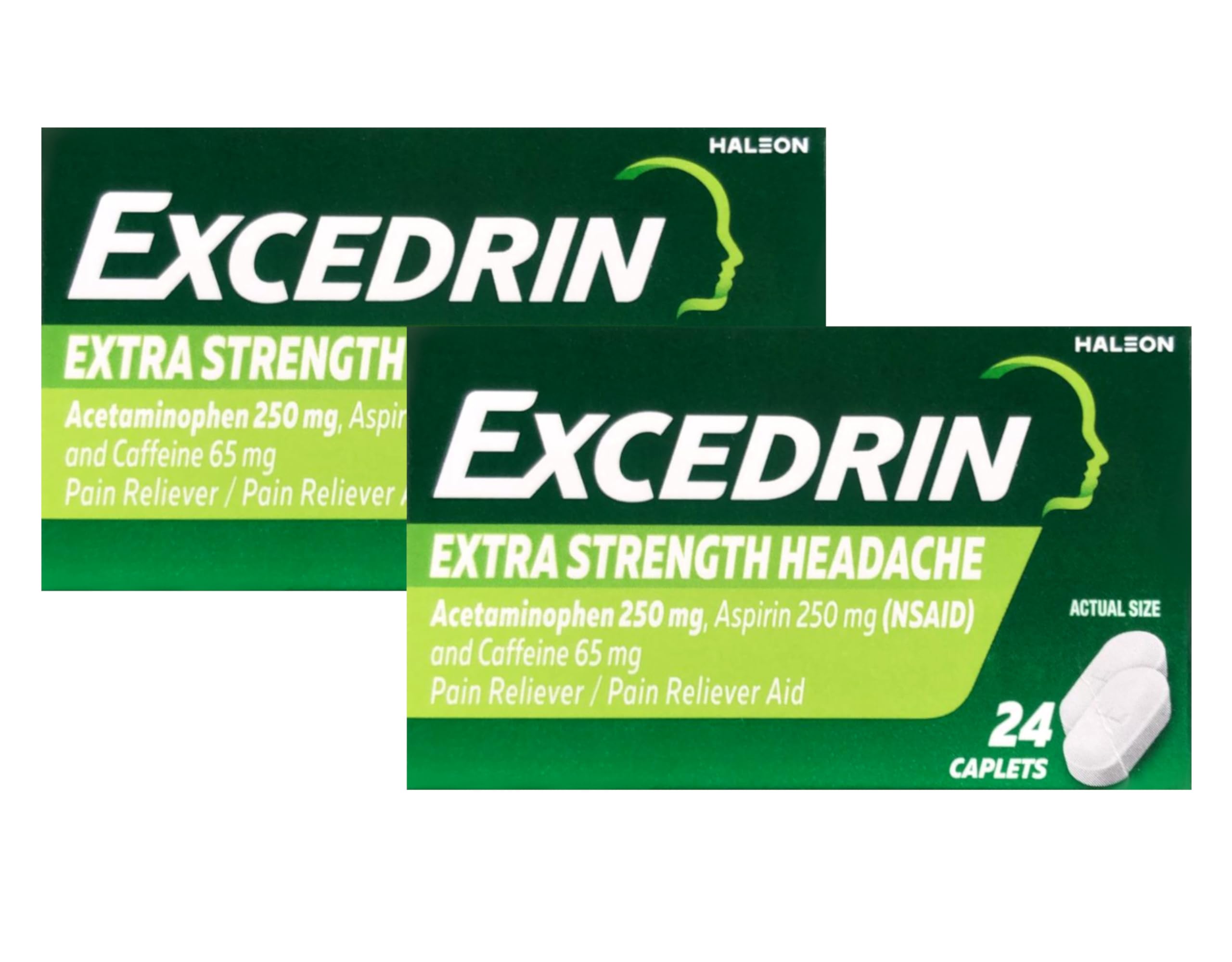 Excedrin Extra Strength - 24 Caplets, Pack of 2