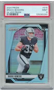 Amazon.com: PSA Mint 9 2024 Panini Prizm Brock Bowers Silver