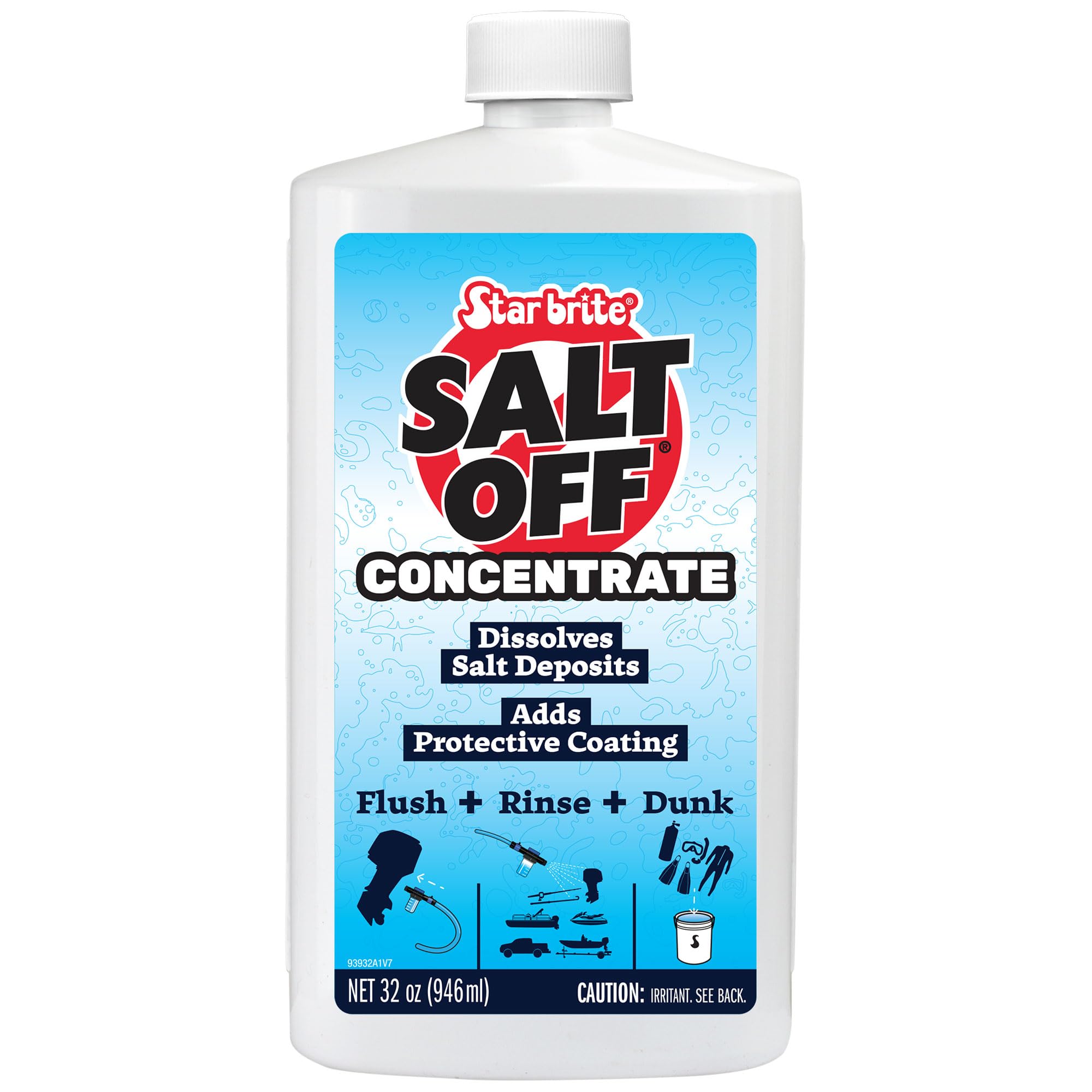 STAR BRITE Salt Off Concentrate - Ultimate Salt Remover Wash & Marine Engine Flush for Boats, Vehicles, Trailers, and More - 32 OZ (093932)