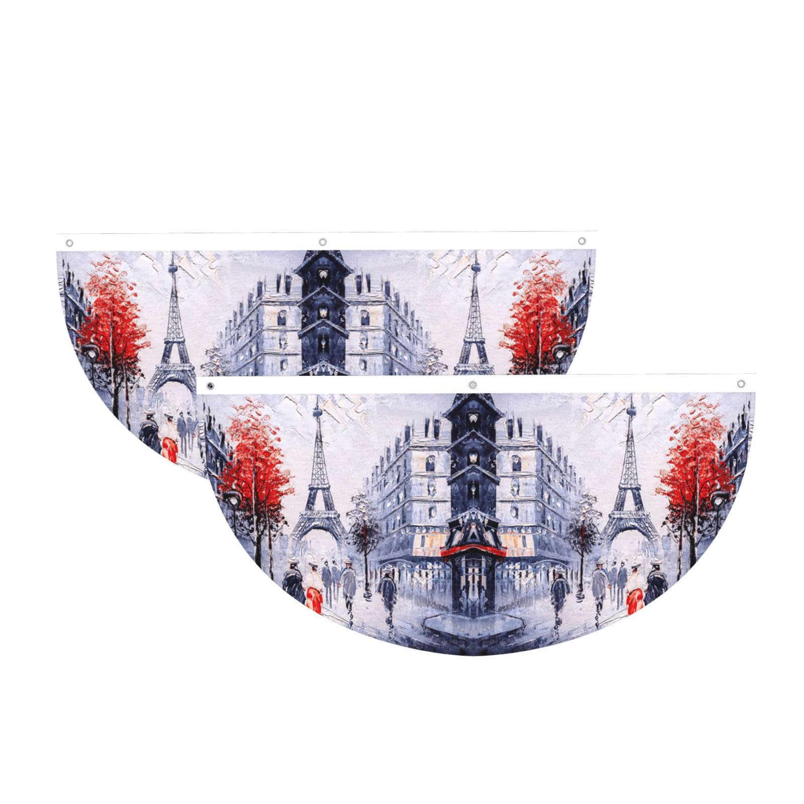 Bandera semicircular con la Torre Eiffel de París para decoración de fiesta ligera