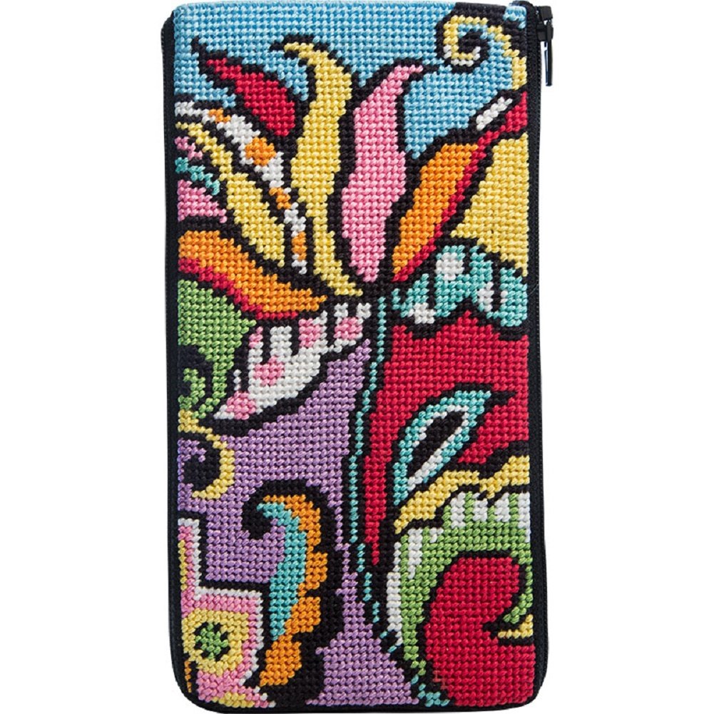 Stitch & Zip Needlepoint Eyeglass Case Kit - SZ490 Modern Tulip