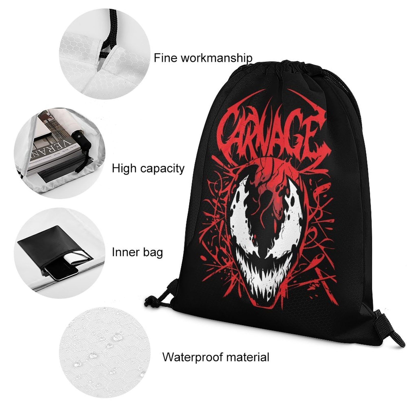 Amazon.co.jp: ジムサックバッグ Venom ヴェノム ナップサック 巾着 
