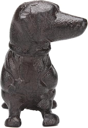 Miniatura 3 de BRASSTAR Cabeza giratoria de hierro fundido para mirar al perro salchicha estatua de mascota pisapapeles lindo cachorro estatuilla regalo jardín