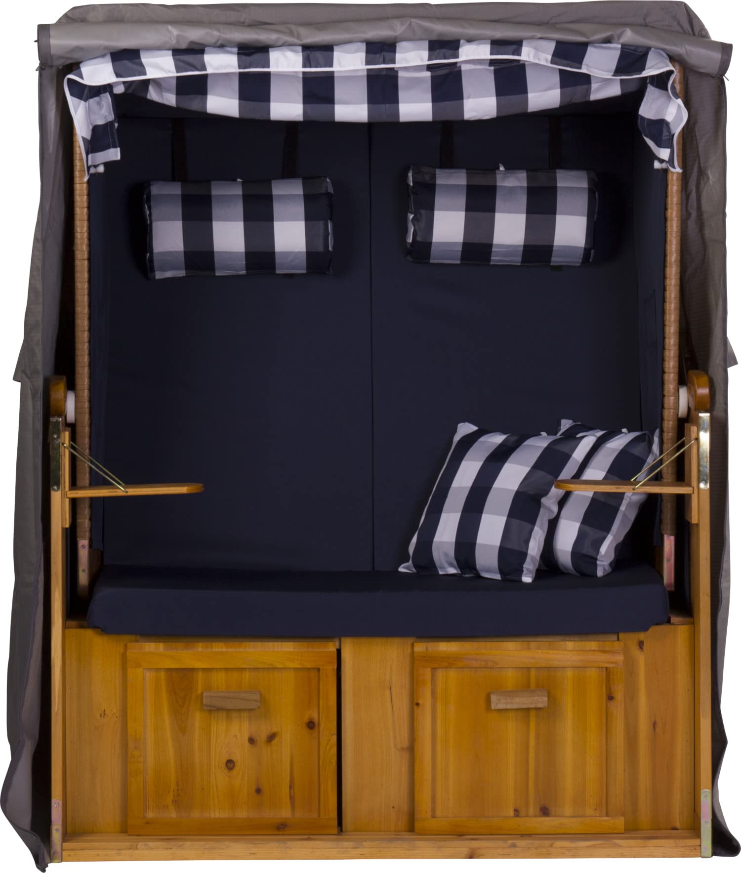 LILIMOStrandkorb Schutzhülle Ripstop | M | 123 x 90 x 160 cm | Robuste Abdeckhaube für strandkorb in grau | Wetterfeste und wasserdichte Hülle