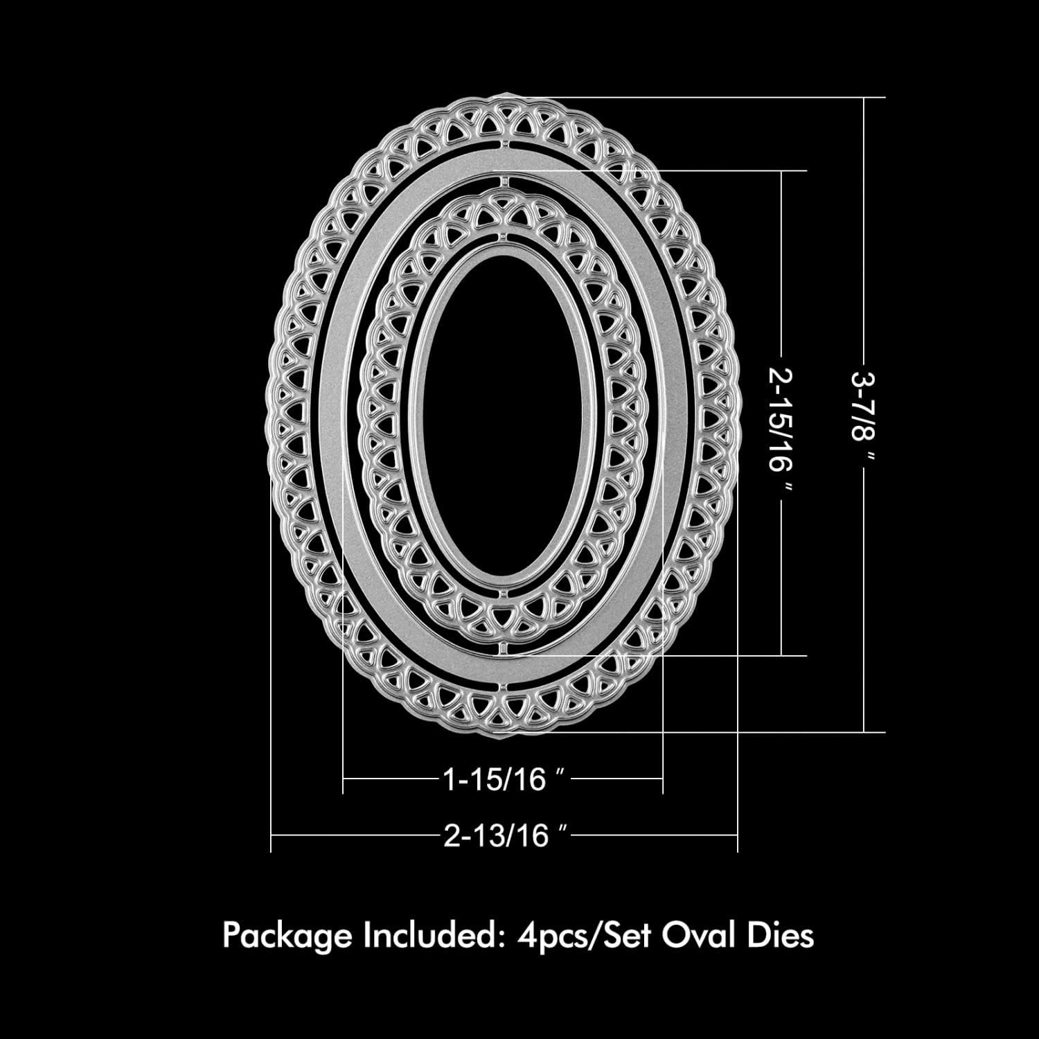 14PCS/Set 10 Pcs 3D Dimensional Shaker Domes with 17Pcs/Set Ellipse Metal Dies for Card Making Peel-Away Adhesive Ellipse Clear Plastic Dimensional Domes for Shaker Card Making Handmade Crafts
