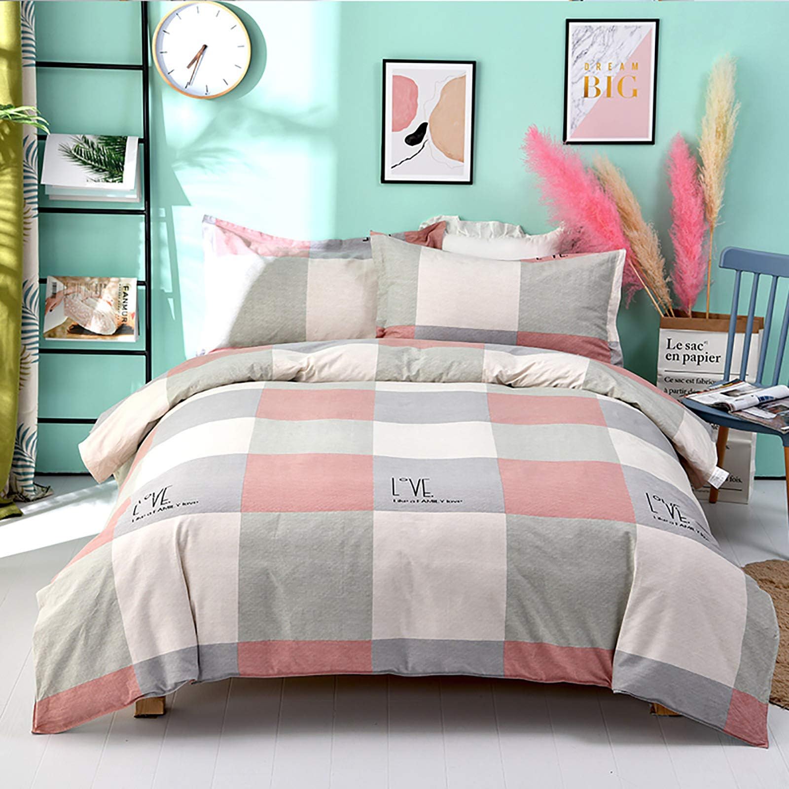 NgFTG Coral Fleece Thick Duvet Cover,Reversible Winter Quilt Cover,Warm Comfortable Quilt Cover,Breathable Plush Bedding Sets-T 160x210cm(63x83inch)