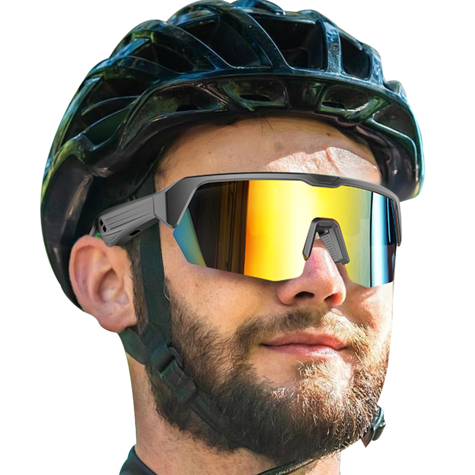 Bluetooth Smart Glasses Polarized UV Sunglasses Listen to Music Answer Calls Wake Voice Assistant Remote Photo for Cycling