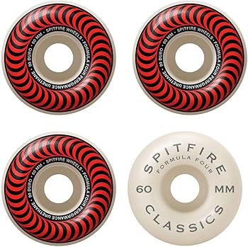 Amazon | Spitfire Wheels Formula Four Classic Swirl White w/Red