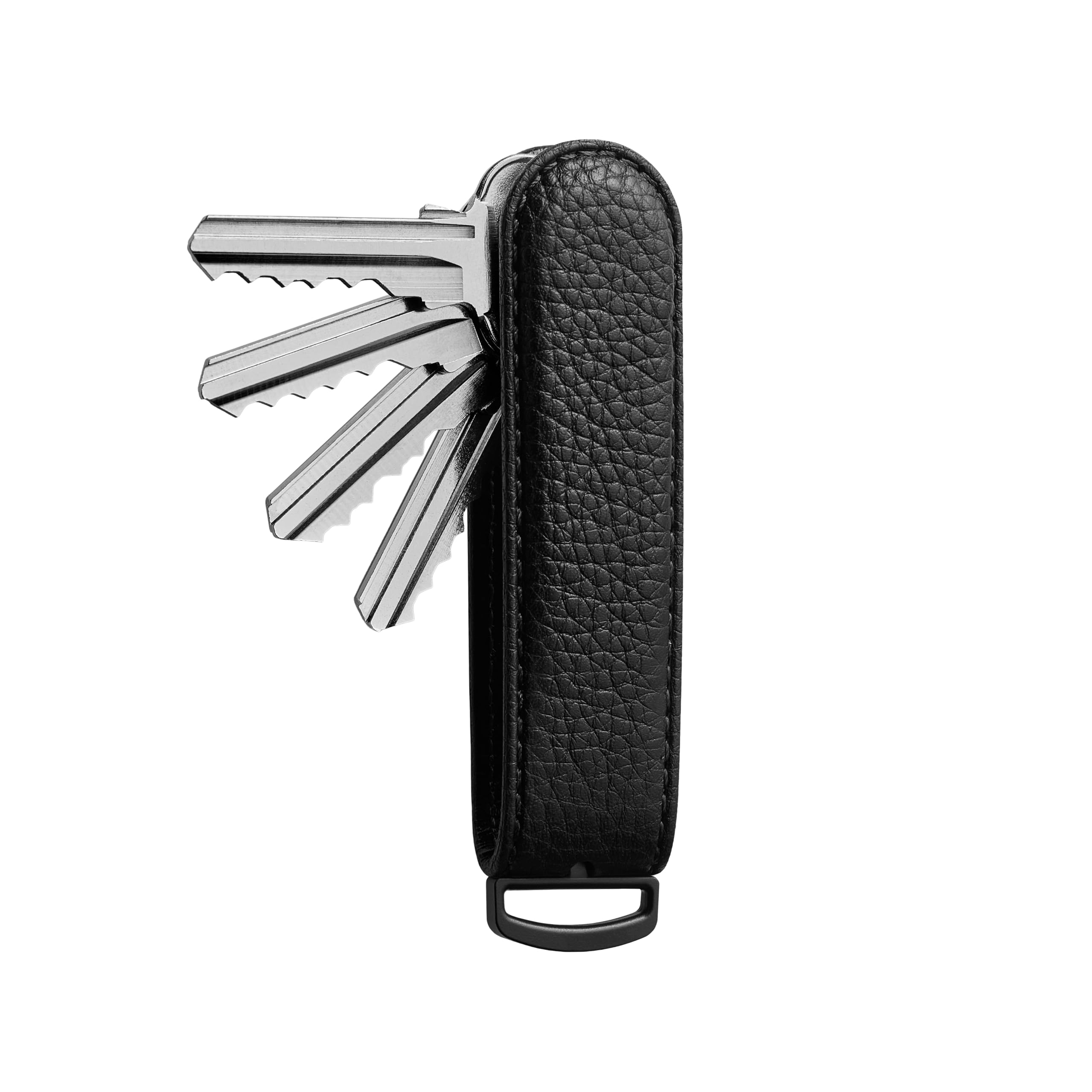 Jibbon Italian Premium Leather Key Organizer - Stylish Key Holder with Marine Grade 316 Stainless Steel, Compact EDC Keychain