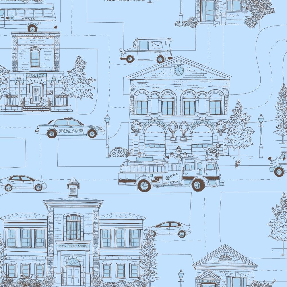Papier peint bleu ciel Main Street pour tester vos couleurs