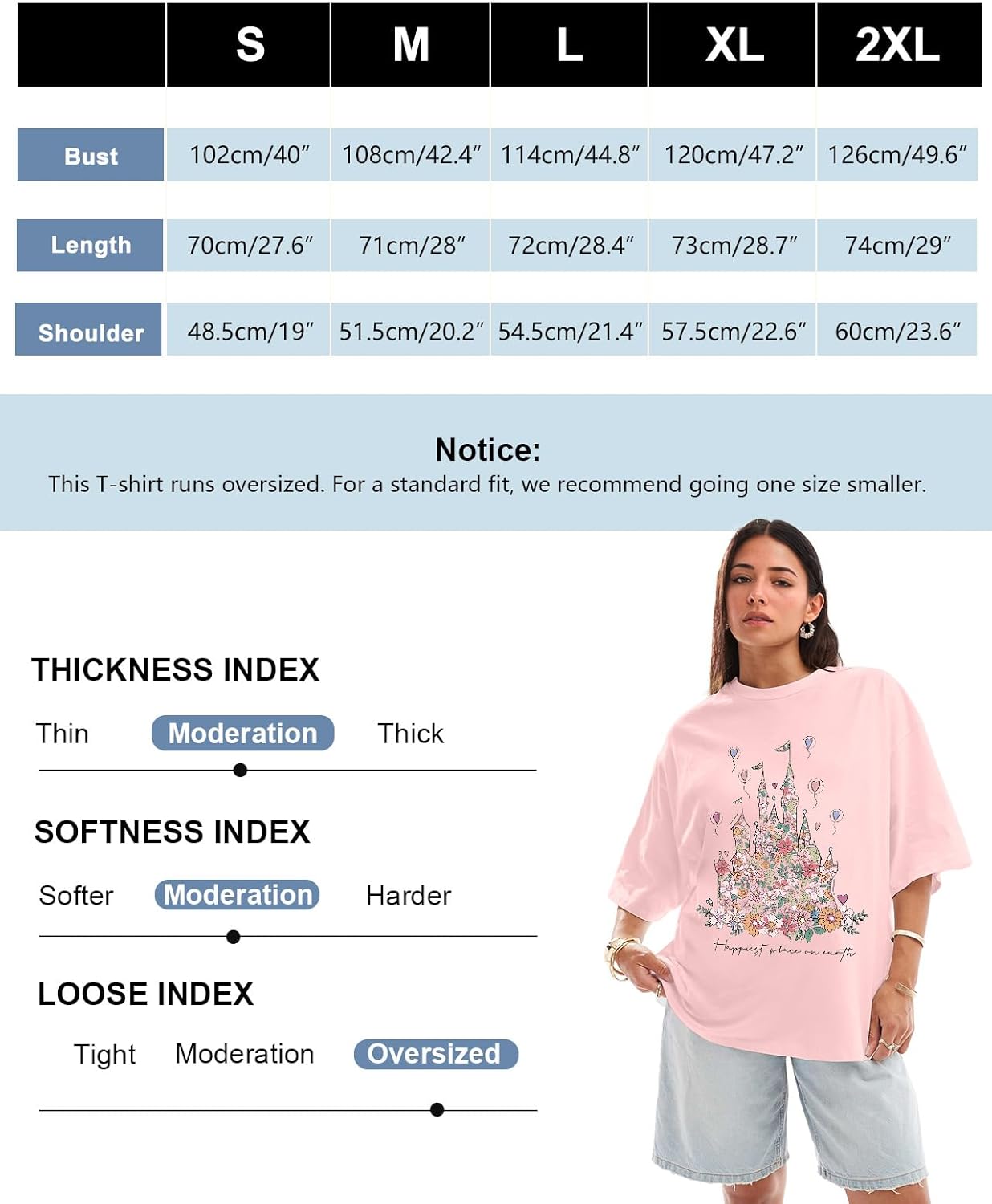 Flafens Oversized Tshirts for Women - Graphic T Shirt Loose Tees Crewneck Sleeve Top Cute Fashion Summer Pattern Print Tops - Image 4