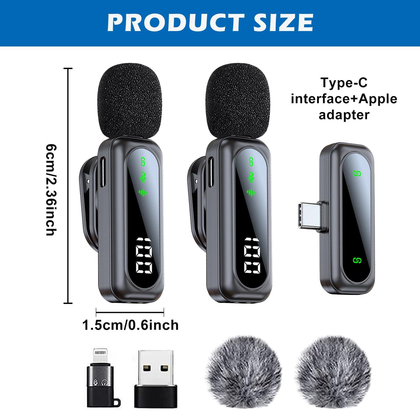 SUNOYA Mikrofon do telefonu, bezprzewodowy mikrofon krawatowy z funkcją redukcji szumów, mini bezprzewodowy mikrofon lavalier Bluetooth, mini mikrofon do live-streamingu, vloggingu, YouTube i wywiadów