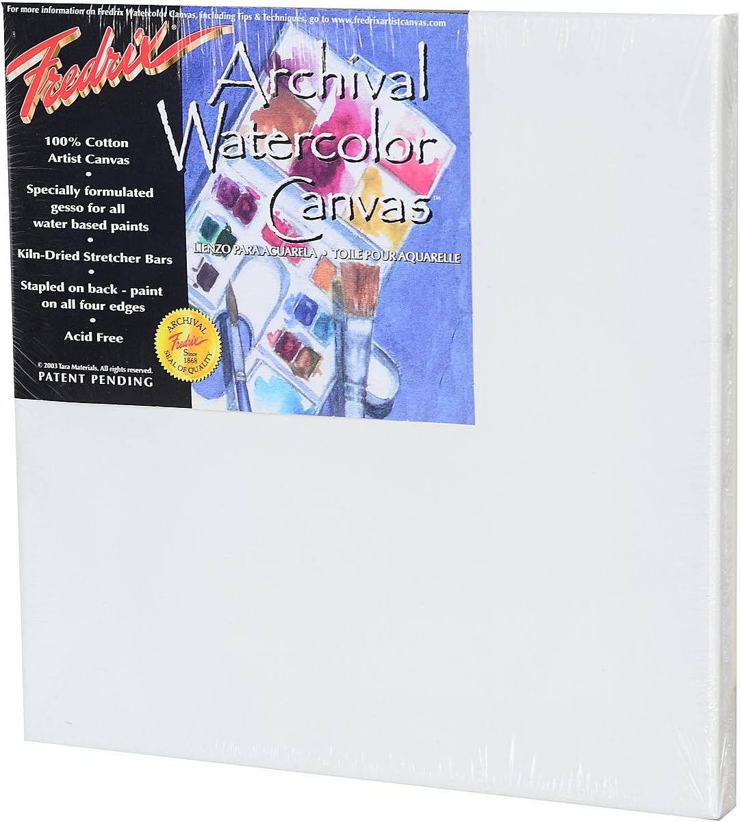 Fredrix 5532 Stretched Watercolor Canvas, 12 by 12-Inch