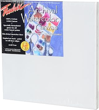 Fredrix 5532 Stretched Watercolor Canvas, 12 by 12-Inch