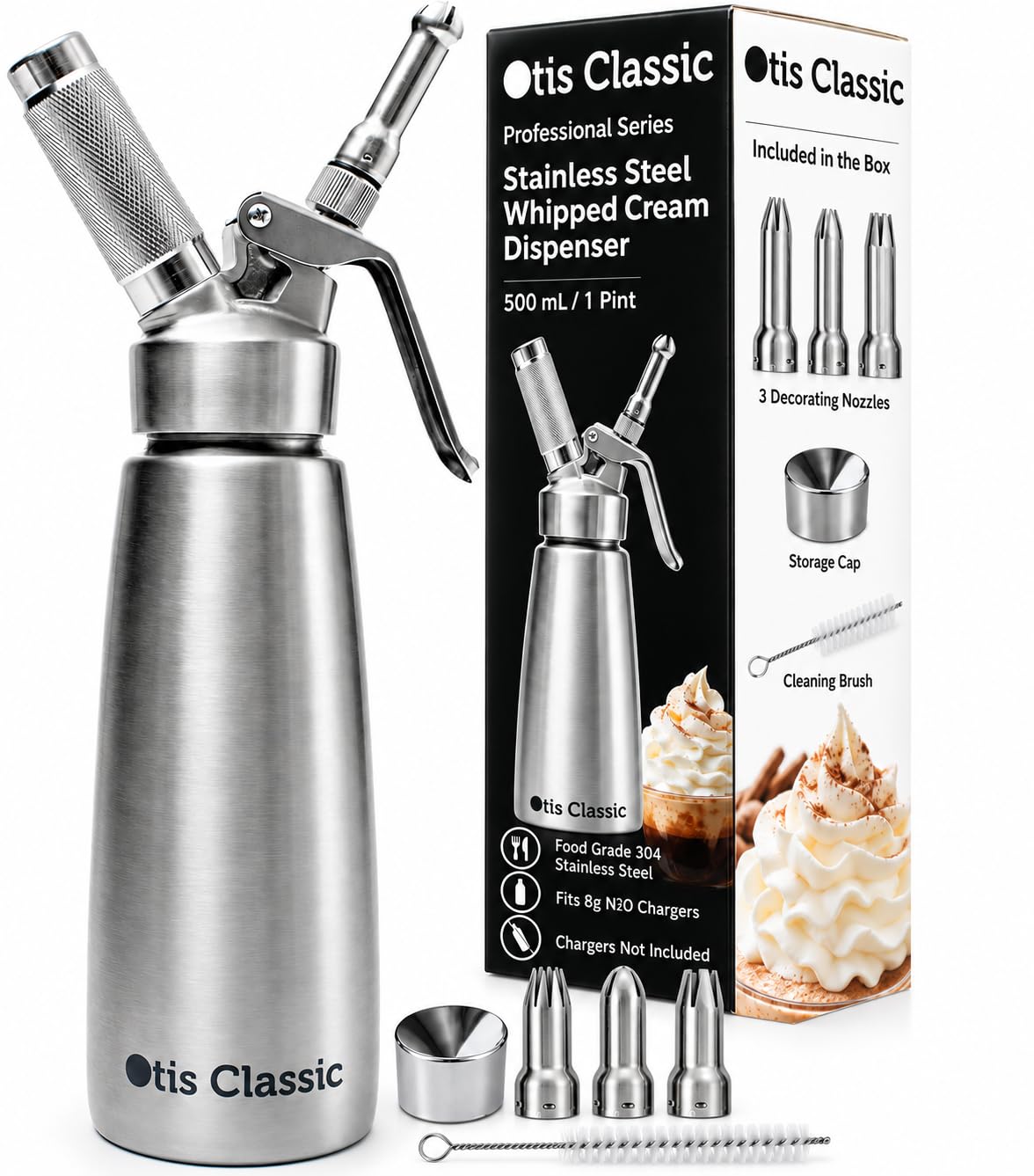 Amazon.com: Otis Classic Whipped Cream Dispenser 500ml Stainless