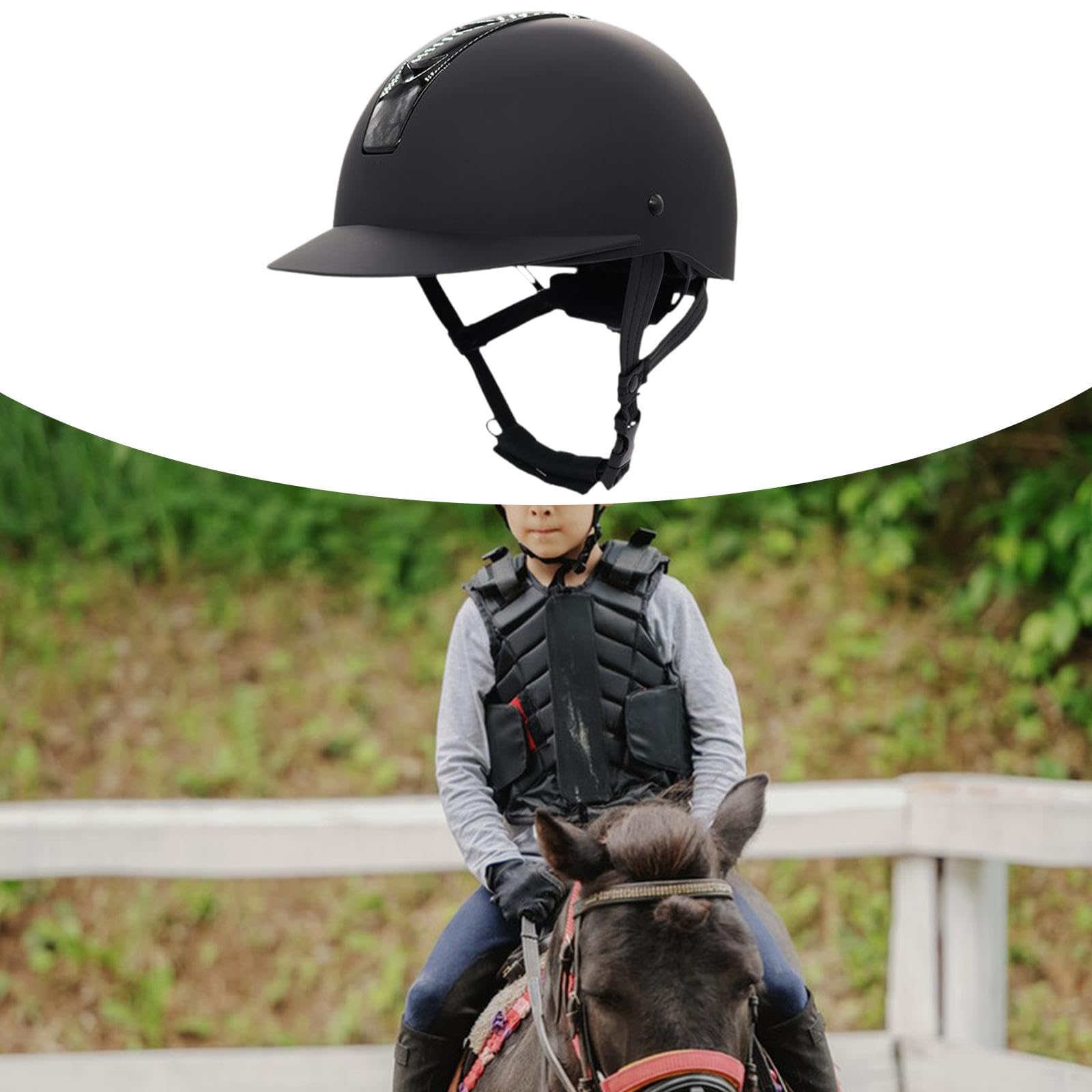 Milageto Casco equestre Starter Cappello equestre Portatile Pratico con Fori di Ventilazione Casco da Equitazione alla Moda Attrezzatura per Cavalli