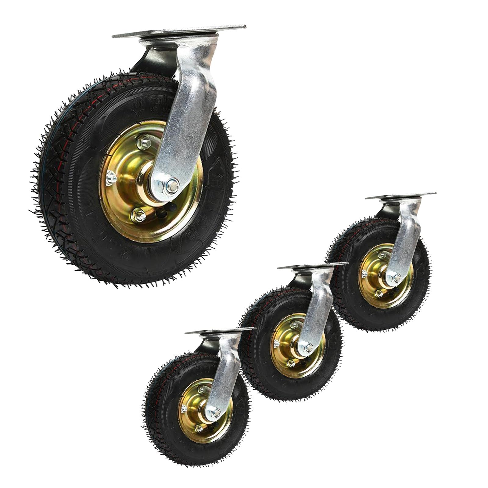 Obrotowe o 360 stopni – idealne kółko, duże gumowe kółka rolkowe, kółka 15 cm 20 cm 25 cm, do mebli i wózka warsztatowego (koła uniwersalne, 20 cm)