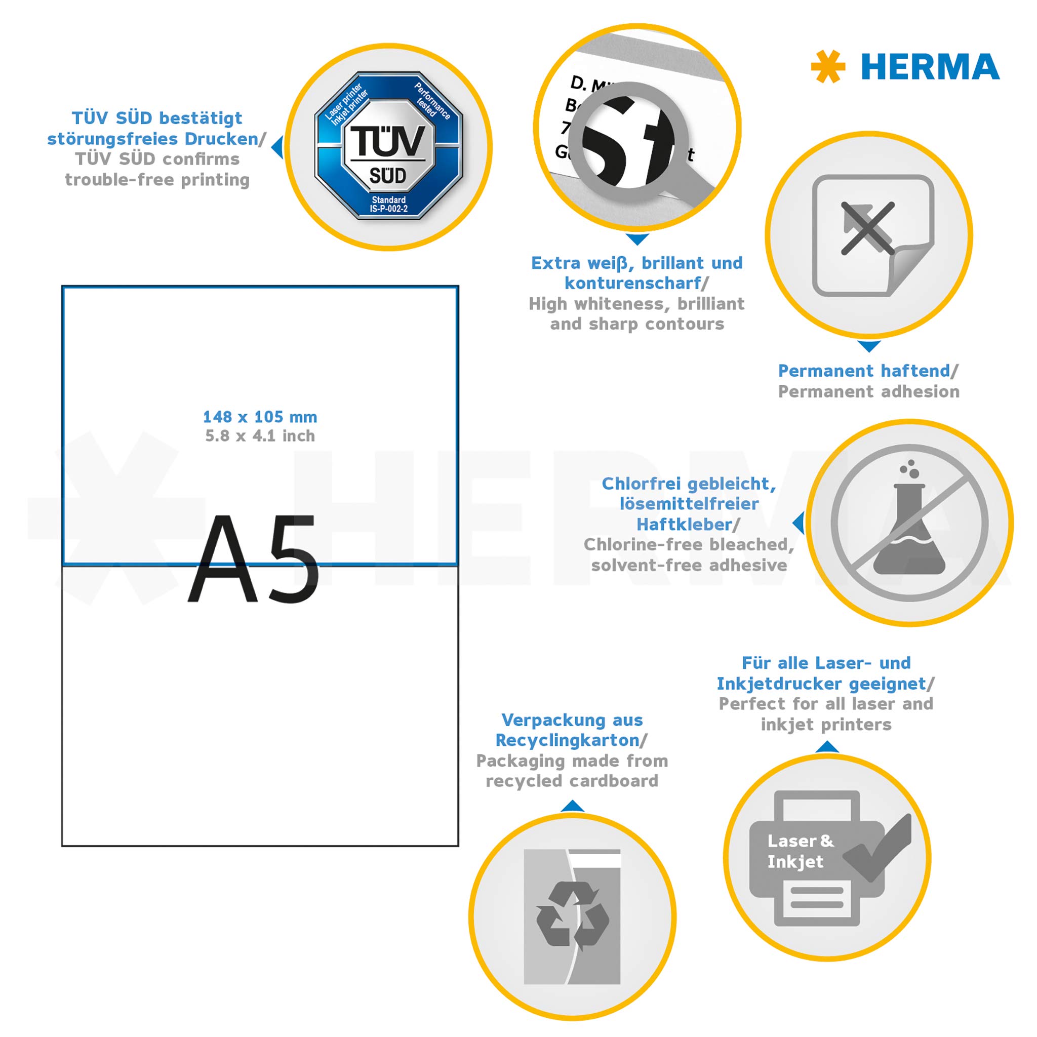 Herma 4680 Transparent Self-Adhesive Ribbon Printing Labels Clear| Techinn - View #8