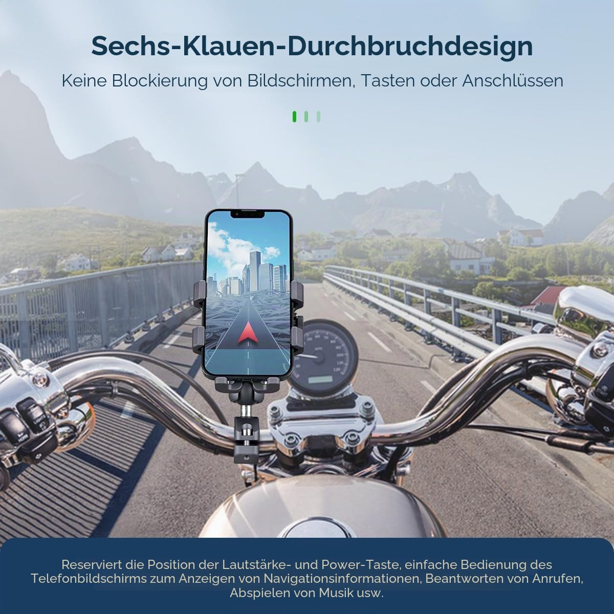 FANAUE Handyhalterung mit 2,5 cm Kugel, kompatibel mit RAM-Halterungen, B-Größe, Doppelbuchsenarm und Fahrrad-Handyhalterung aus Aluminiumlegierung, geeignet für 14-17,8 cm Smartphones mit