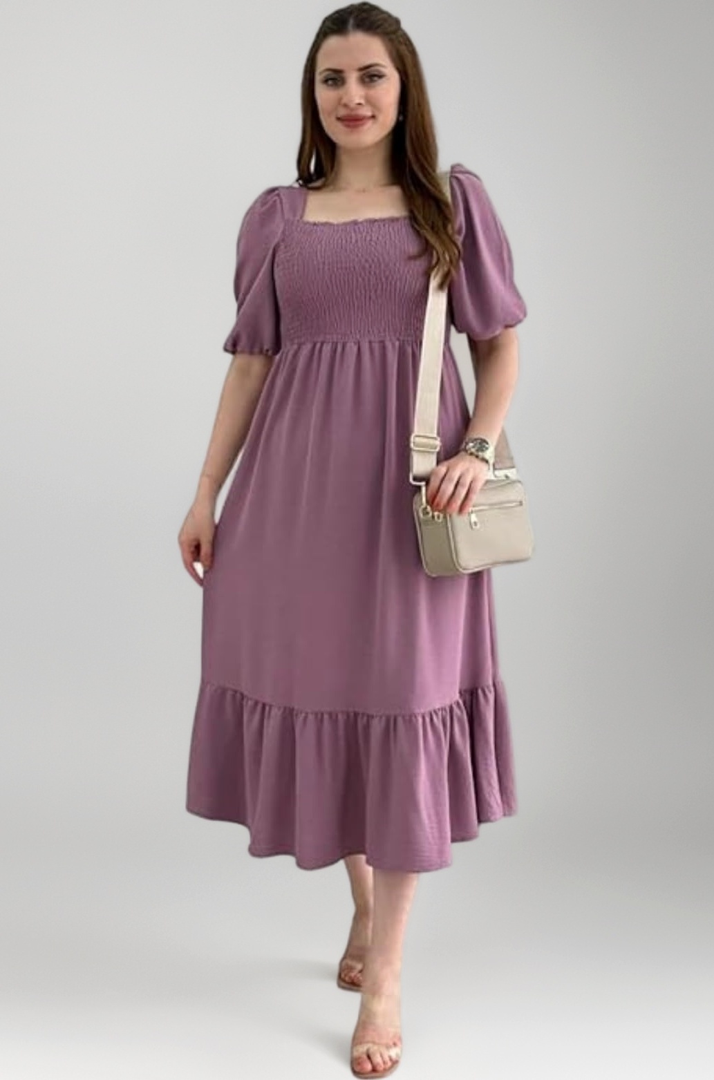 Sheetal Associates Women Casual Regular Sleeves Crepe Solid Fit and Flare Dress - Pack of 1