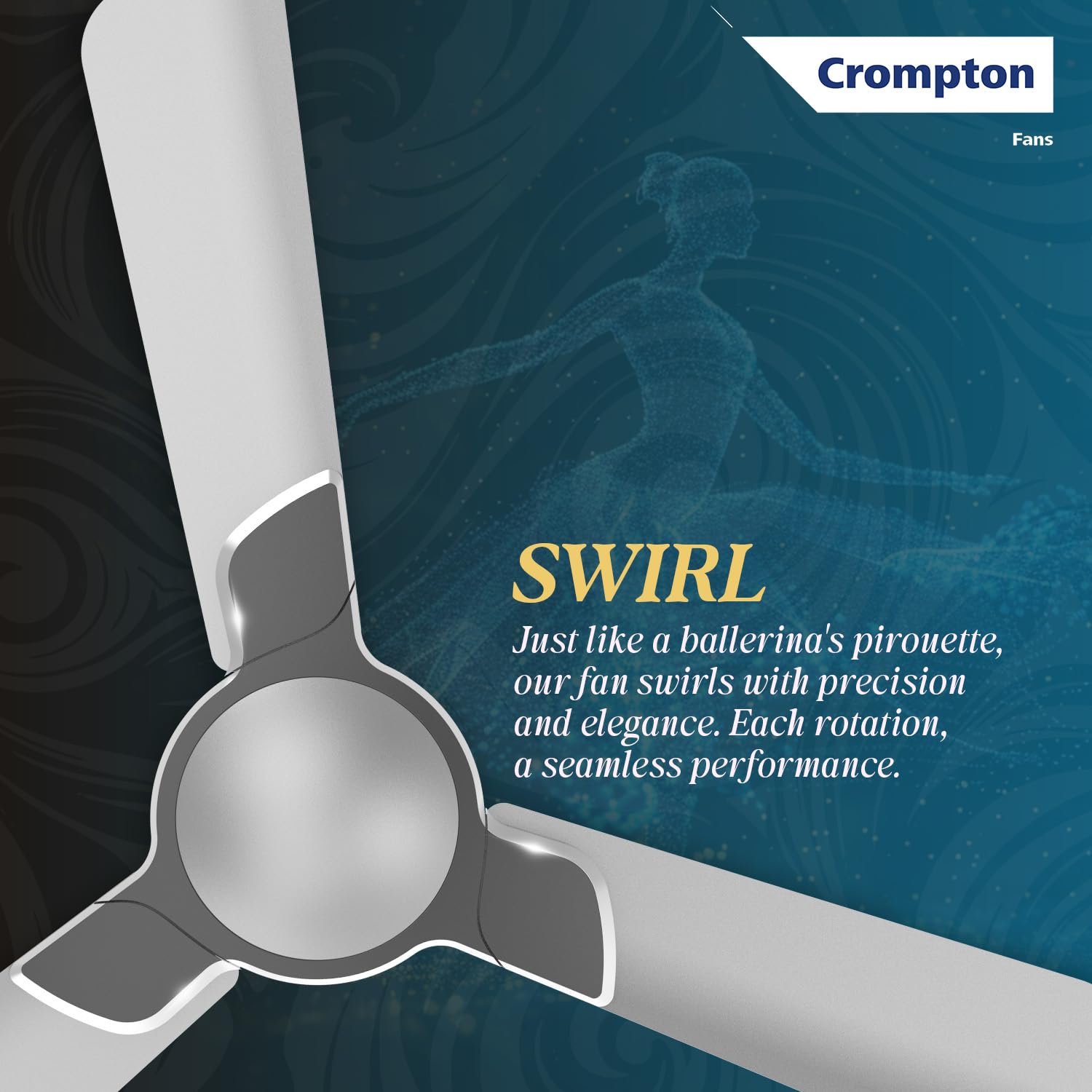 Crompton Avanver Swirl Ceiling Fan - Shadow Grey -6 Crompton Avanver Swirl Ceiling Fan - Shadow Grey -6