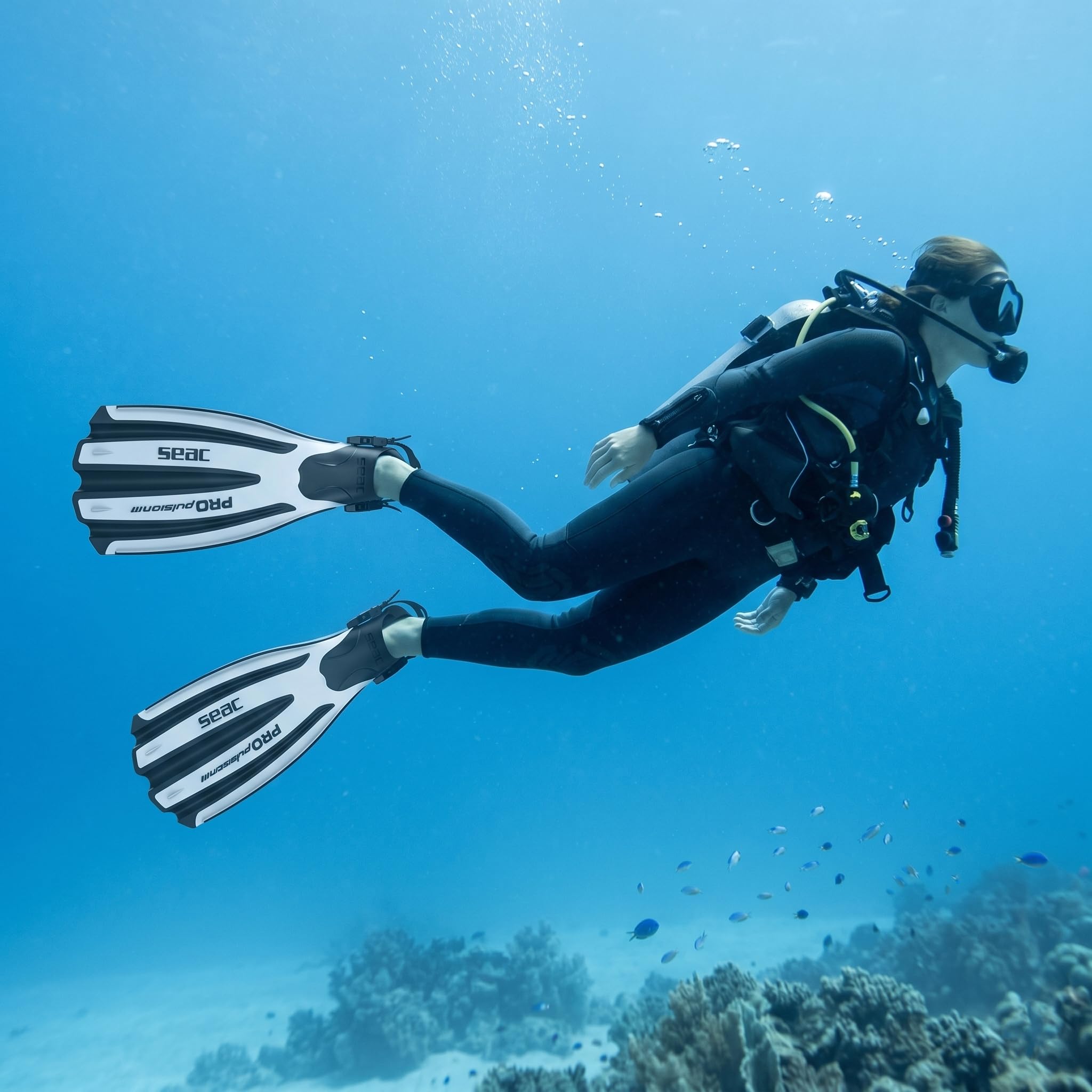 SEAC Propulsion Palmes de plongée avec Sangle réglable, fabriquées en Italie