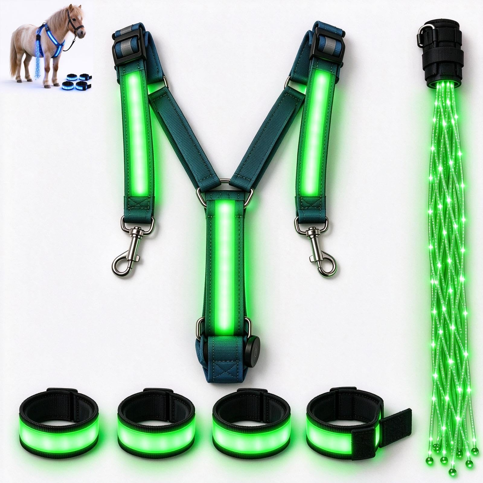 Light-up Horse-riding Set,Adjustable Glowing Chest Harness