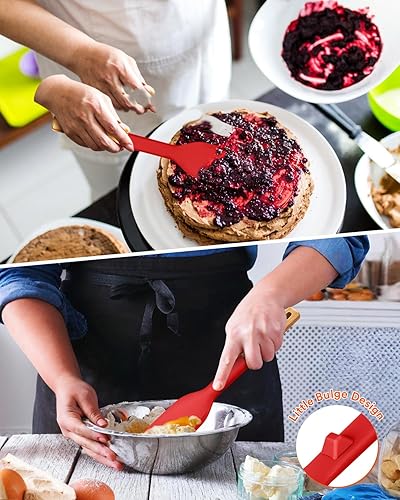 Miniatura 6 de Cuchara de cocina y raspador para utensilios de cocina antiadherentes, ideal para cocinar y servir silicona mate duradera sin BPA, cuchara