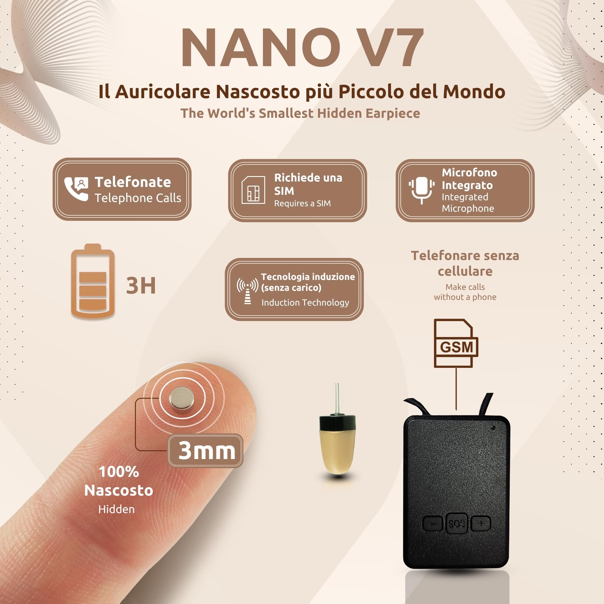 PingaOculto Auricolari Spia GSM Esami Vip Pro Invisibile Nascosto Carta SIM con Microfono Senza Fili e Strisce Adesive - Micro Cuffie Invisibili PingaOculto Auricolari Spia GSM Esami Vip Pro Invisibile Nascosto Carta SIM con Microfono Senza Fili e Strisce Adesive - Micro Cuffie Invisibili