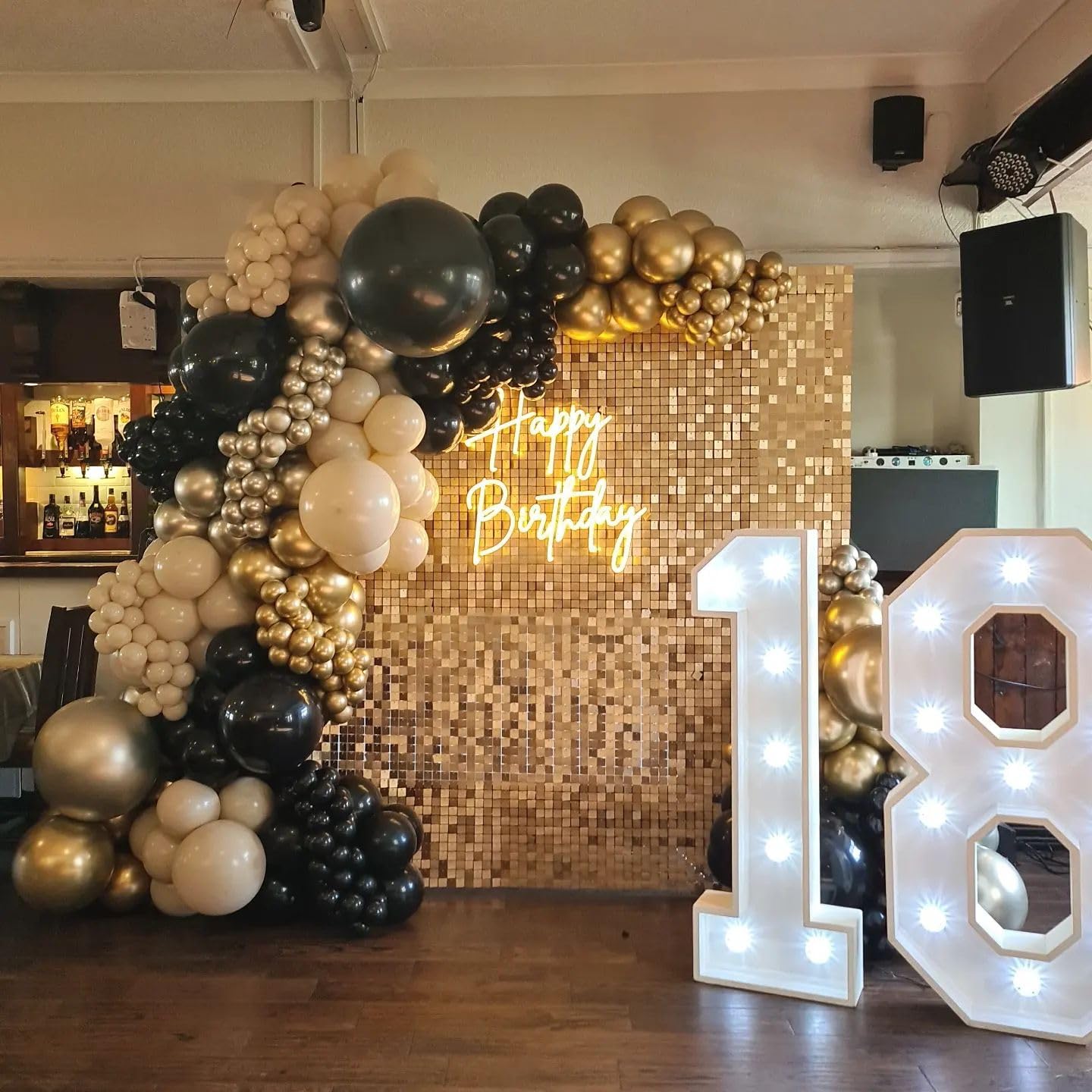 Shimmer Wall Backdrop Light Gold Wall Panels 12Pcs Square Sequin Shimmer Wall Backdrop Decoration for Birthday Party,Wedding, Anniversary
