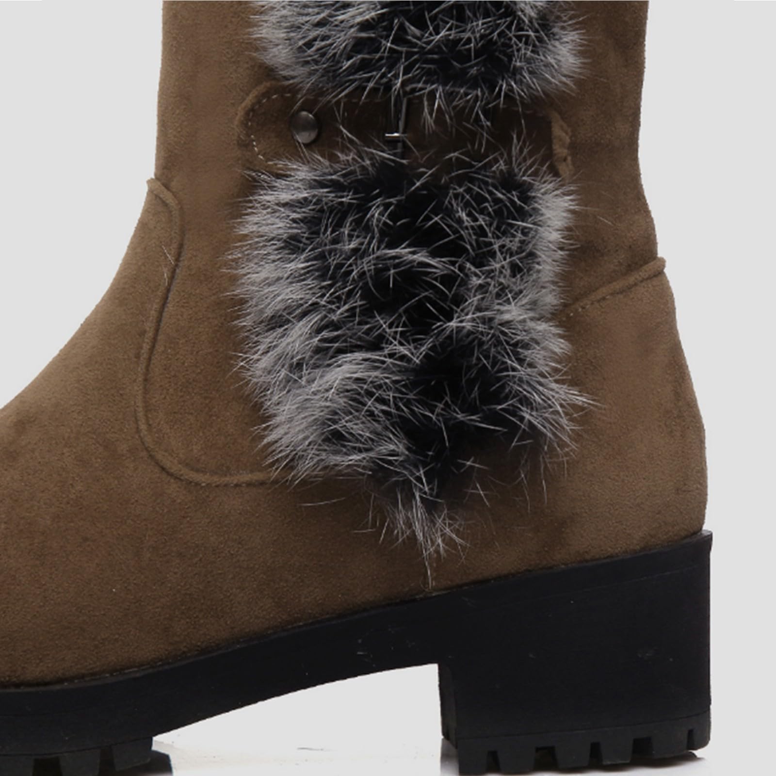 Botines con relleno para mujer bota de invierno mosmota 2025 nuevo bota con correa de hebilla bota elegante y versátil bota de nieve zapatos botas mujer ante talón bloque talla grande