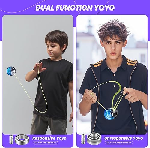 Miniatura 2 de MAGICYOYO K2 Crystal Yoyo para niños de 8 a 12 años, Yoyo profesional sensible para principiantes, Yo Yo de plástico de doble función con 12 cuerdas